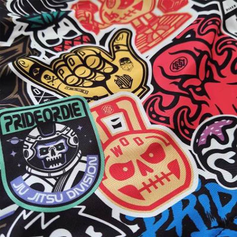 Pride Or Die Stickers MMA Grappling Shorts - Black